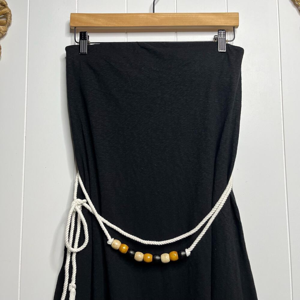 Free People dress maxi cotton belted strapless Medium - Picture 6 of 7